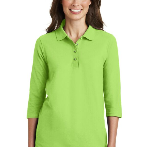 Women's Silk Touch 3/4 Sleeve Polo Thumbnail