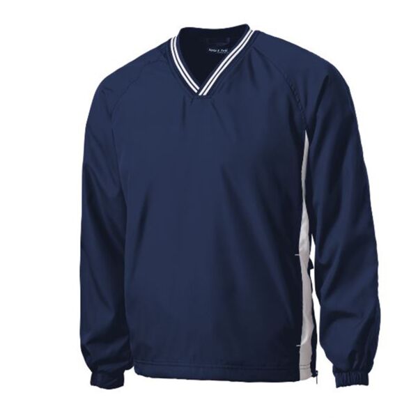 Tipped V Neck Raglan Wind Shirt Thumbnail