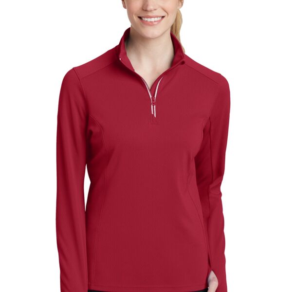 Ladies Sport Wick ® Textured 1/4 Zip Pullover Thumbnail